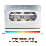 Professional-level proofing and retarding with a temperature range of 41°F to 122°F.